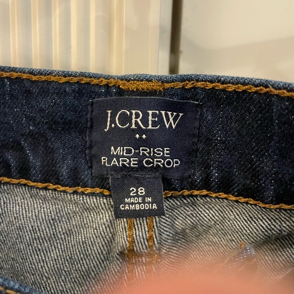 J Crew Factory Mid Rise Crop Flare with Button Fly - EUC - Picture 4 of 6